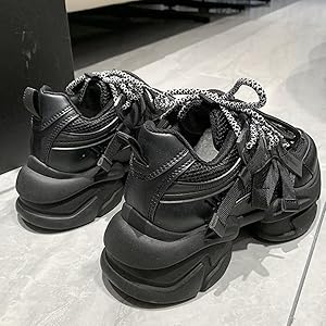 新品　24 レディース　厚底　スニーカー　黒　ウォーキングシューズ　セール中 Amazon | [CENGIARS] ダッドスニーカー レディース 厚底